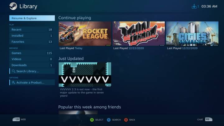 Steam's Big Picture mode. Now we're talking.