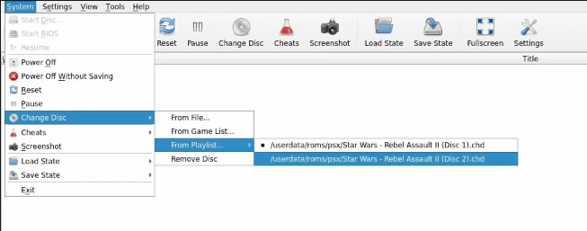 Screenshot showing the DuckStation UI.