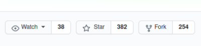 A screenshot of a Github page, showing the "Watch", "Star" and "Fork" buttons, along with the amount of time they were clicked by others.