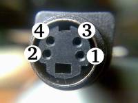 The 4 pin S-video connector.