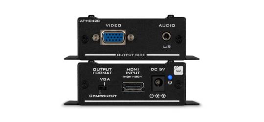 Box-like in shape, usually require powered input as well (but not always).