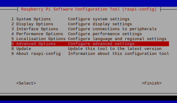The raspi-config command line tool, should be familiar to Raspberry Pi users.