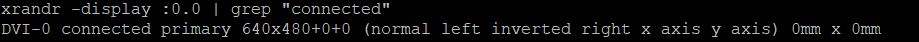 Only one display is shown in the output this time.