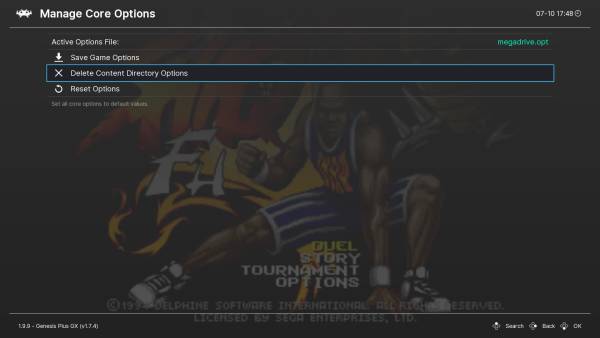 This button changes to allow you to delete the option file later.