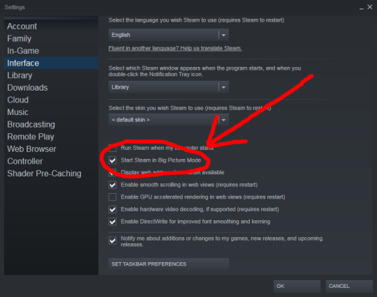 The Interface settings menu. You can't miss it.
