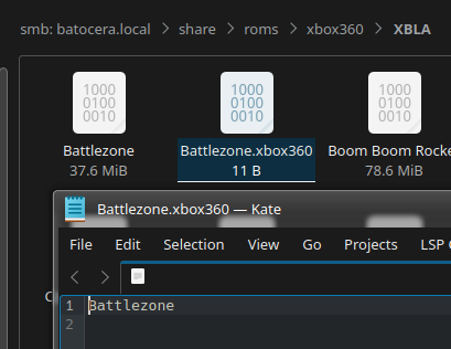 Example showing the original game and playlist file in the same location.