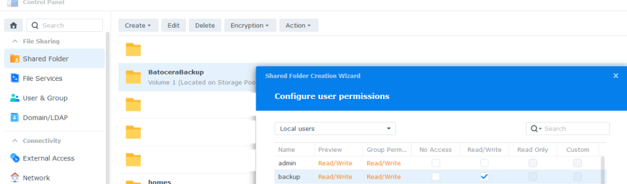 User permissions