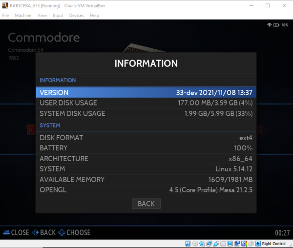 Oh the wonders of running Batocera in a virtual environment!